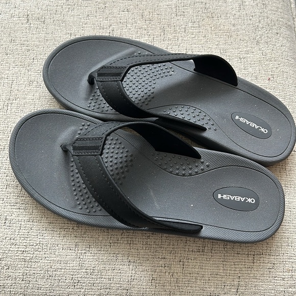 OKABASHI Men's Mariner Flip Flop Sandals Slate Black L 8/8.5- NWOT - Picture 3 of 7